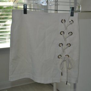 Alpha and Omega White Tie-Up Skirt